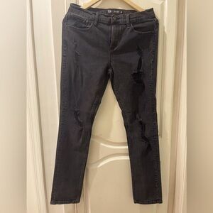 RSQ slim taper black jeans , 31x32, black ripped jeans pants